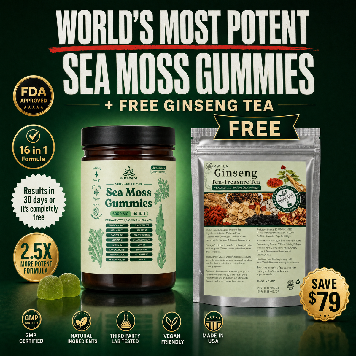 Sea Moss 16-in-1 Gummies